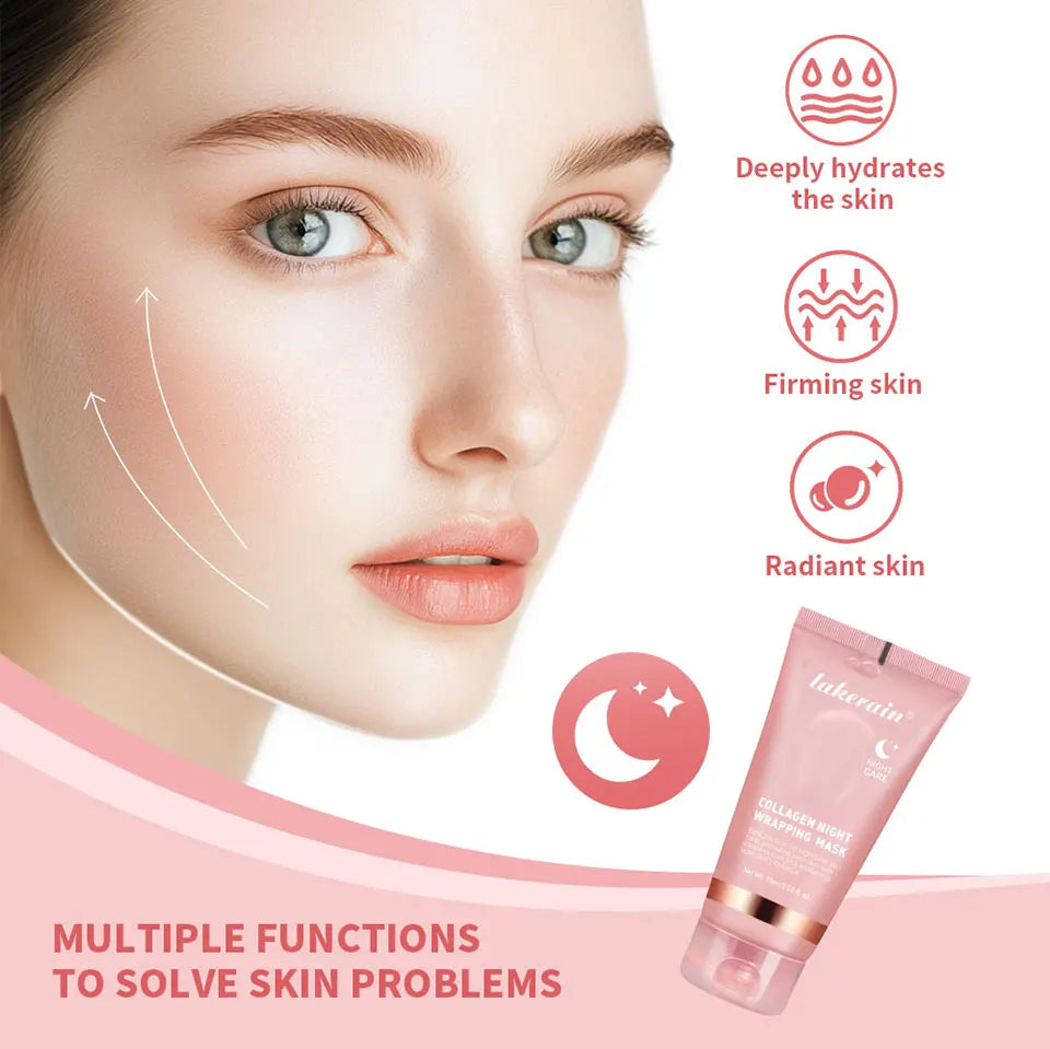 Mascarilla Facial de Colágeno Coreana - Tratamiento Antiarrugas Nocturno