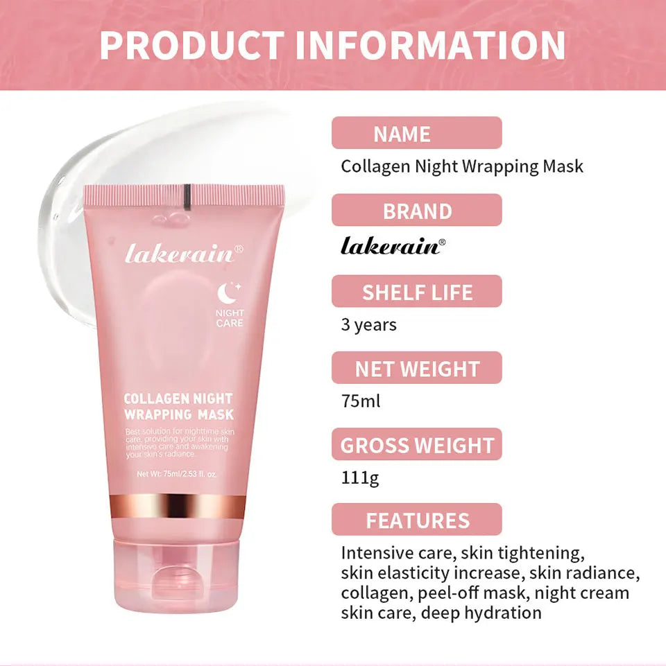 Mascarilla Facial de Colágeno Coreana - Tratamiento Antiarrugas Nocturno