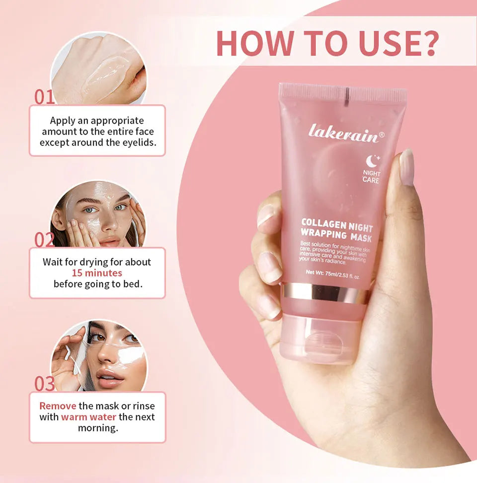 Mascarilla Facial de Colágeno Coreana - Tratamiento Antiarrugas Nocturno