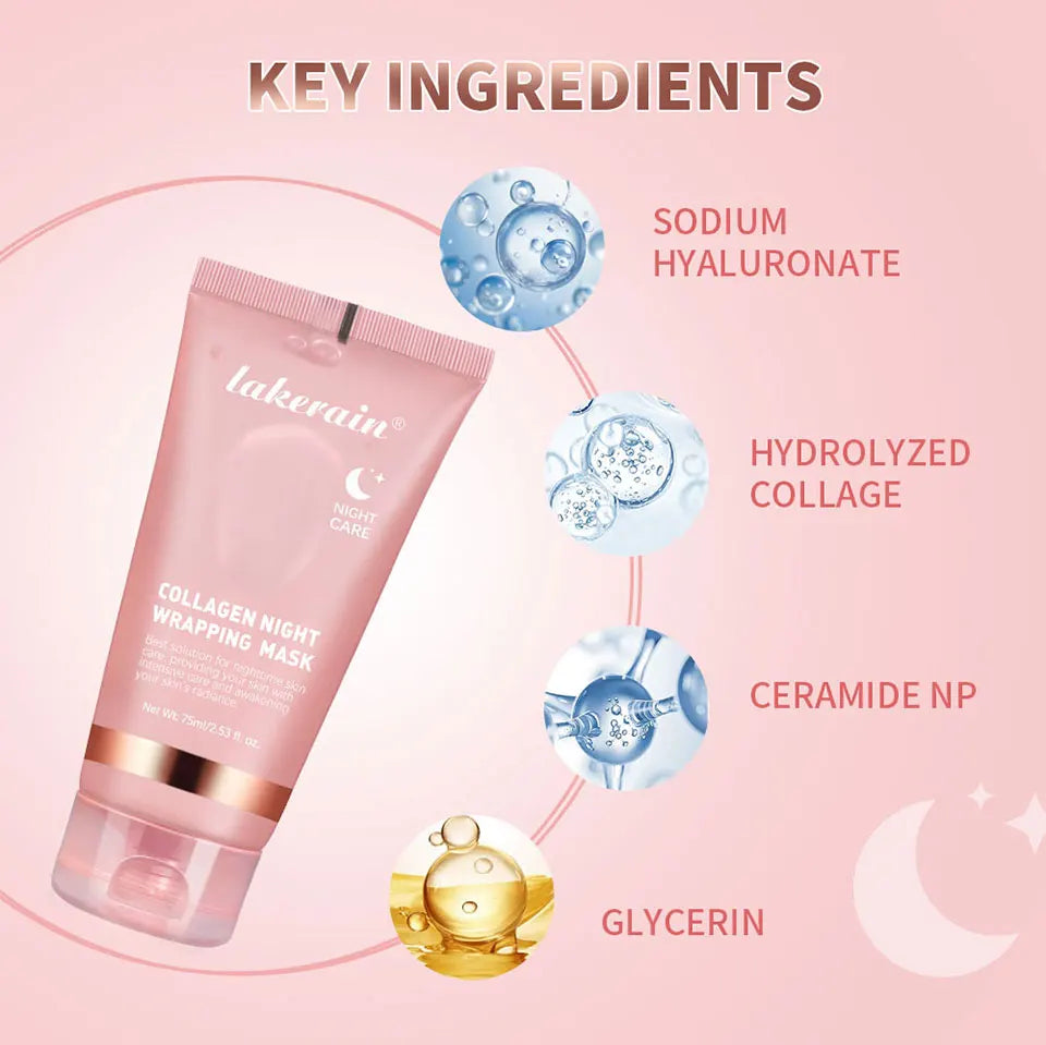 Mascarilla Facial de Colágeno Coreana - Tratamiento Antiarrugas Nocturno