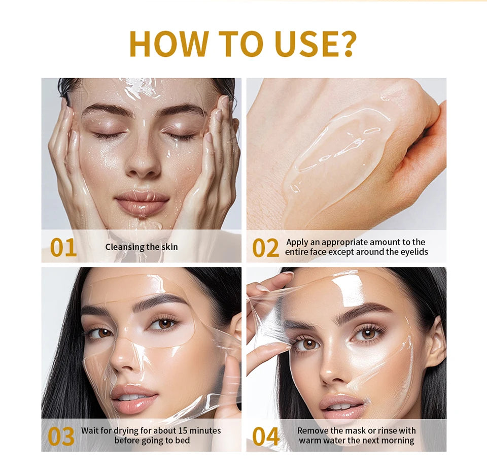 Mascarilla Facial de Colágeno Coreana - Tratamiento Antiarrugas Nocturno