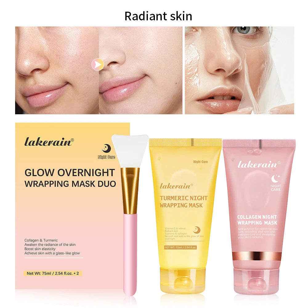 Mascarilla Facial de Colágeno Coreana - Tratamiento Antiarrugas Nocturno
